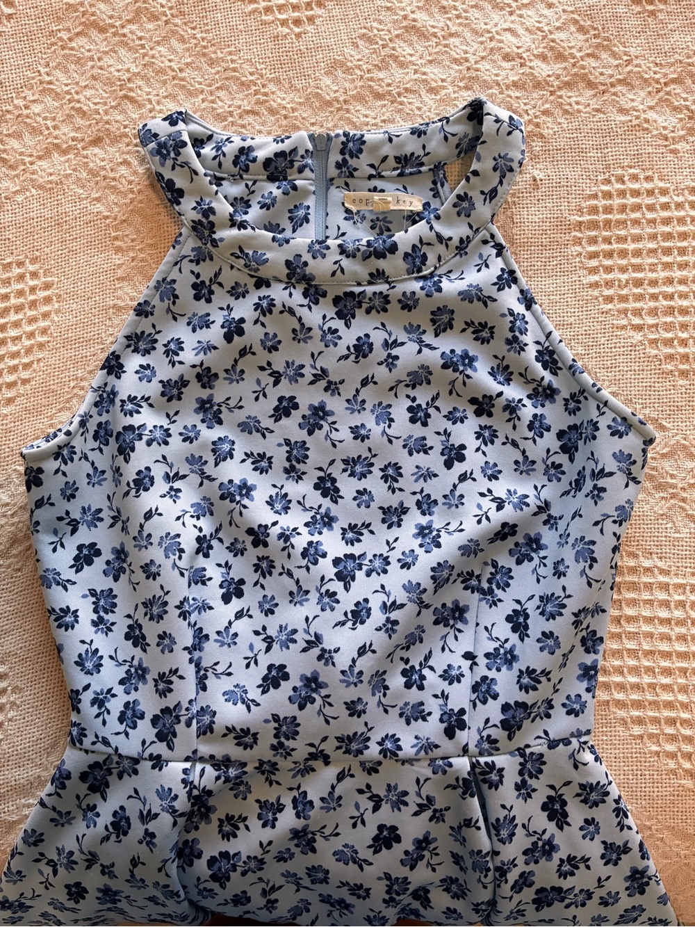 Copper Key Sleeveless Fit and Flare Dress Blue Floral Women’s Sz XS - Picture 7 of 10